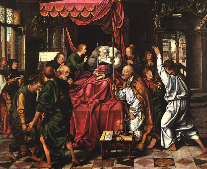 Joos van cleve The Death of the Virgin France oil painting art